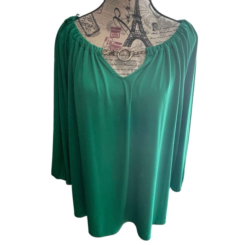 Dana Buchman Vibrant Green Blouse